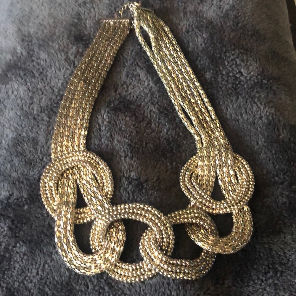 Golden knot necklace